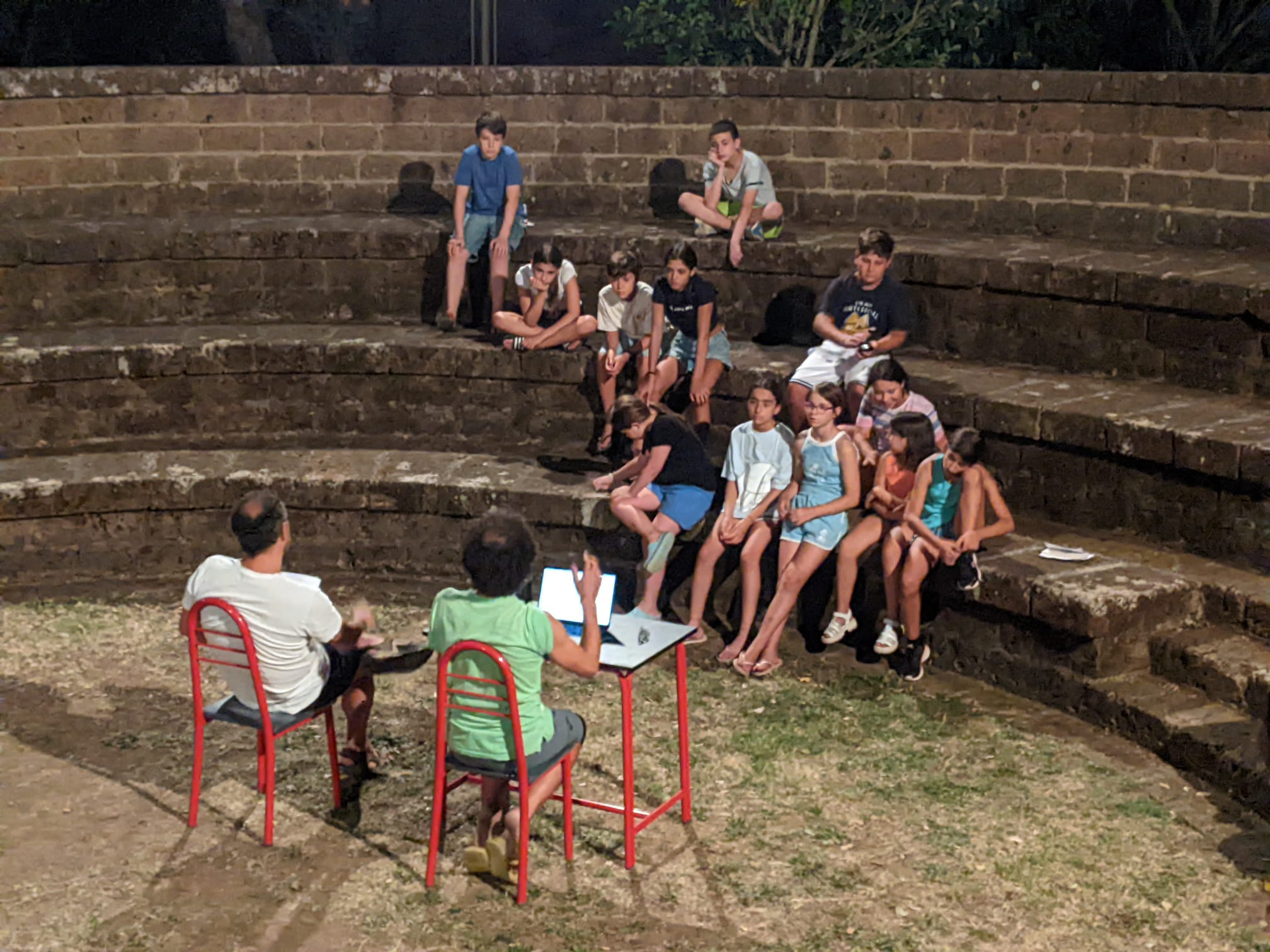 riunione prima delle prove fra staff KST e ragazzi